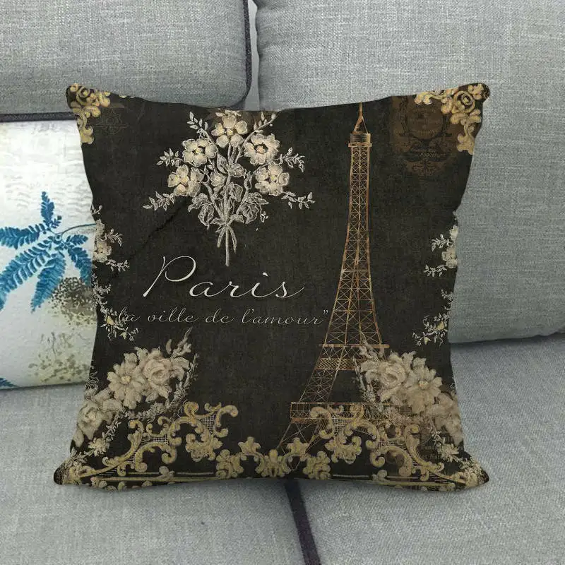 45 см * темный дизайн с открытой спиной льняные/Хлопковые наволочки для диванных