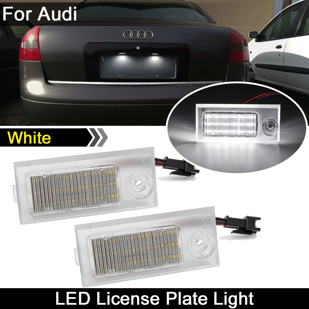 

For Audi A6 C5/4B Sedan 1997-2004 Car Rear White LED License Plate Light Number Plate Lamp