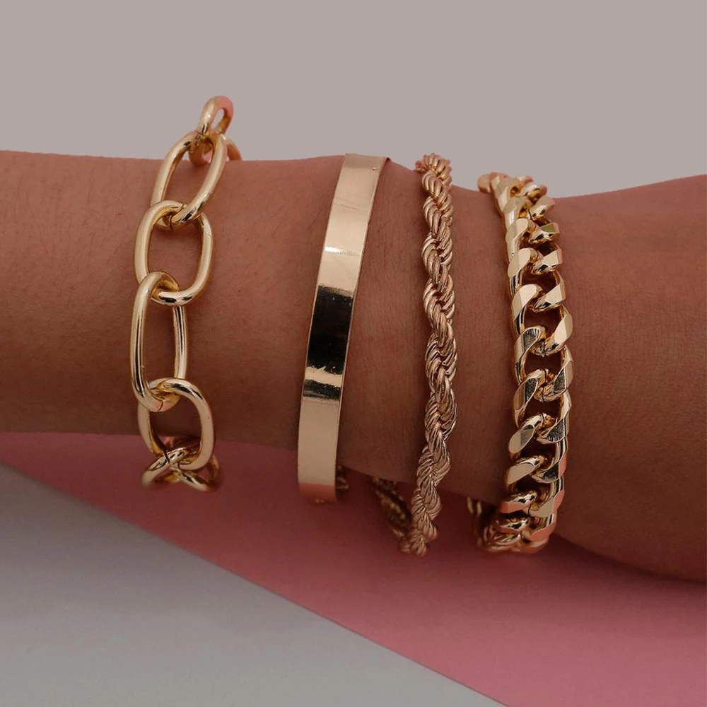 Гладкие C-образные браслеты закрученные браслеты-цепочки простая нить о-образный