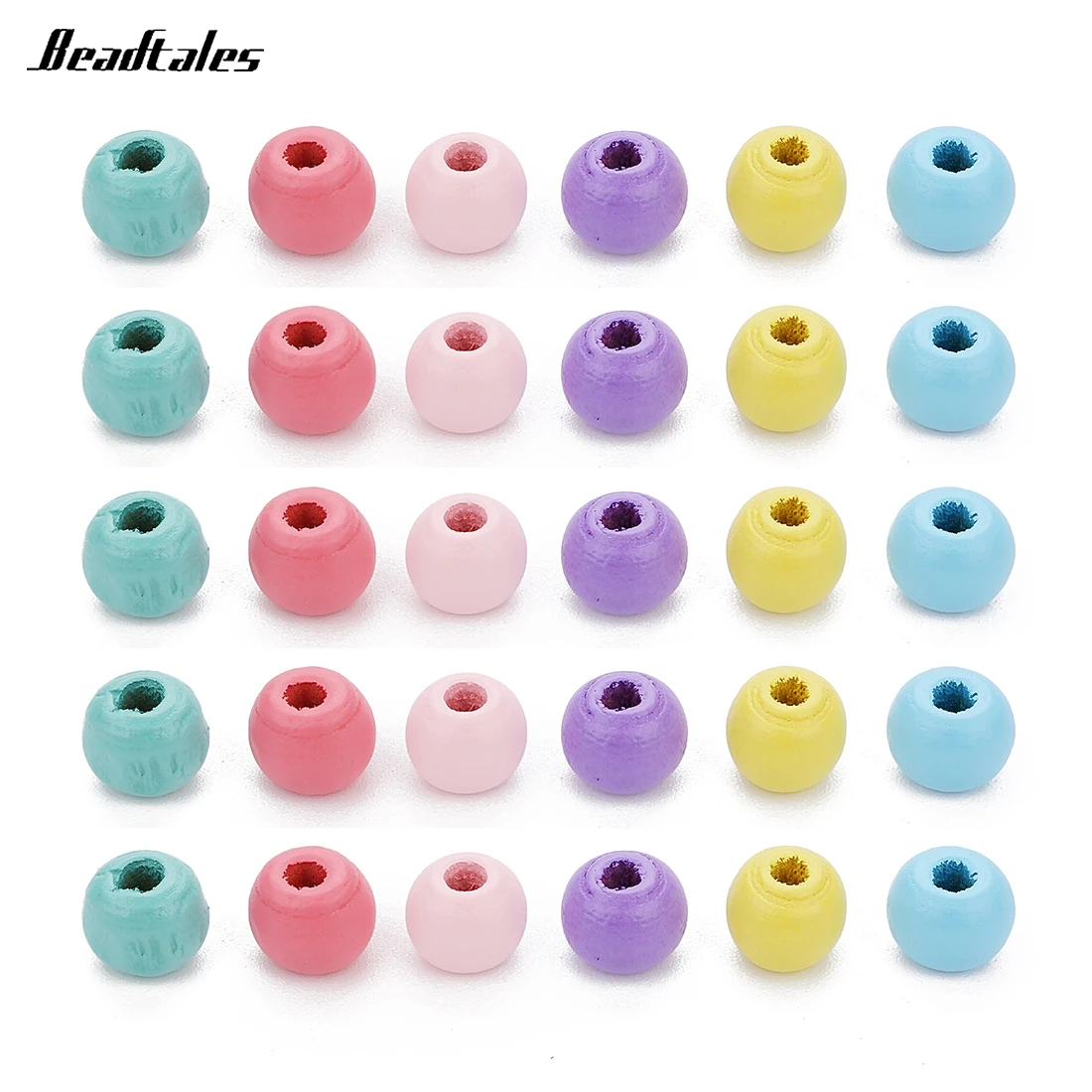 Beadtales 100 шт./лот 6/8/10 мм окрашенные розовые синие зеленые желтые круглые свободные