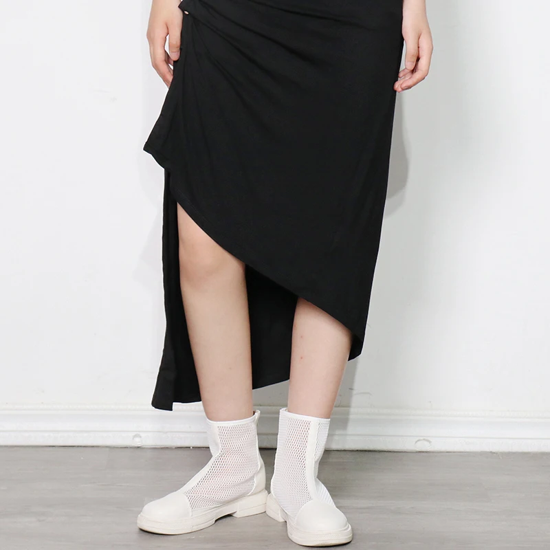 

Black Patchwork Button Dress For Women Square Collar Sleeveless High Waist Sexy Dresses Female Fashion New Style