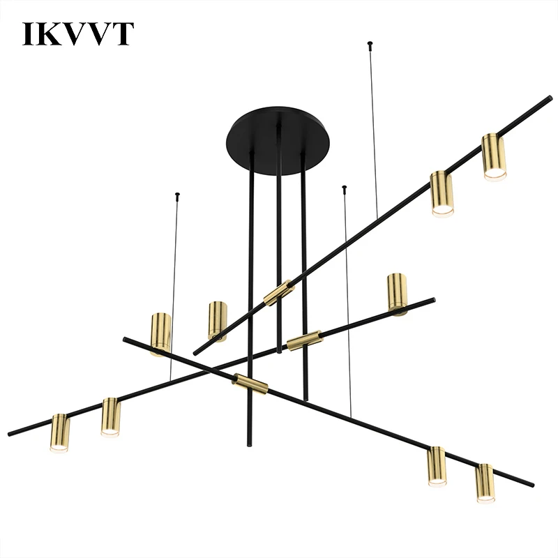IKVVT подвесная люстра золотая линия креативный дизайн для отеля ресторана спальни