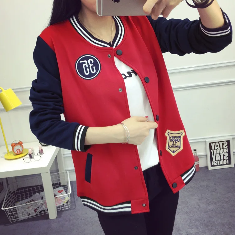 

Feminina Baseball Tops hoodies Plus Size 5XL Outwear New Women Baseball Jacket Coat Long Sleeve Coat