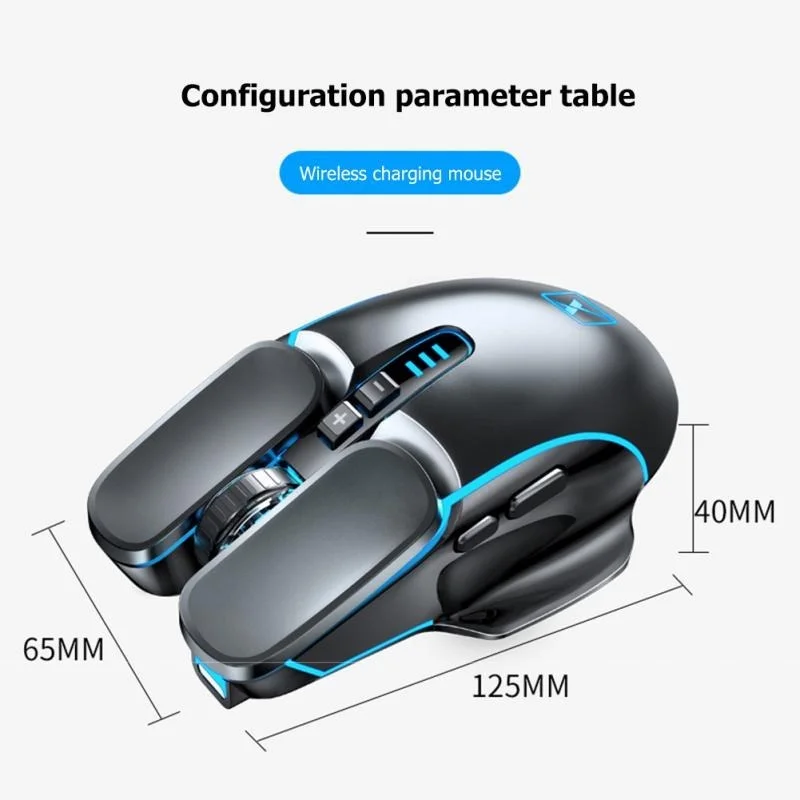 

Wireless Rechargeable Gaming Mouse for Laptop Computer Mice with Colorful LED Light USB Optical Game Mouse 2400 DPI for Gamer PC