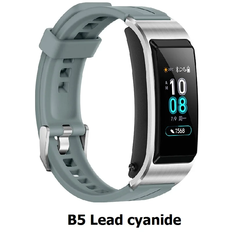 B5 Lead cyanide Huawei TalkBand B5 Talk Band B5 Bluetooth умный Браслет фитнес носимые спортивные совместимые смарт-мобильные телефоны устройства браслеты - Цвет: B5 Lead cyanide