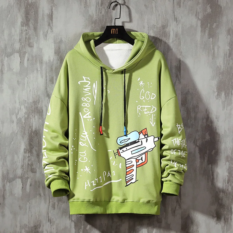 

Men's Hoodies Men 2020 Winter FleeceCasual EasySweatshirt Harajuku Japanese Streetwear Hip Hop GrayHoodie Men Sweatshirts