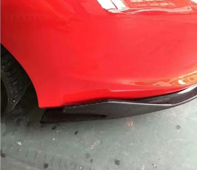 Углеродное волокно переднего бампера v-стиля задний бампер диффузор сбоку юбки