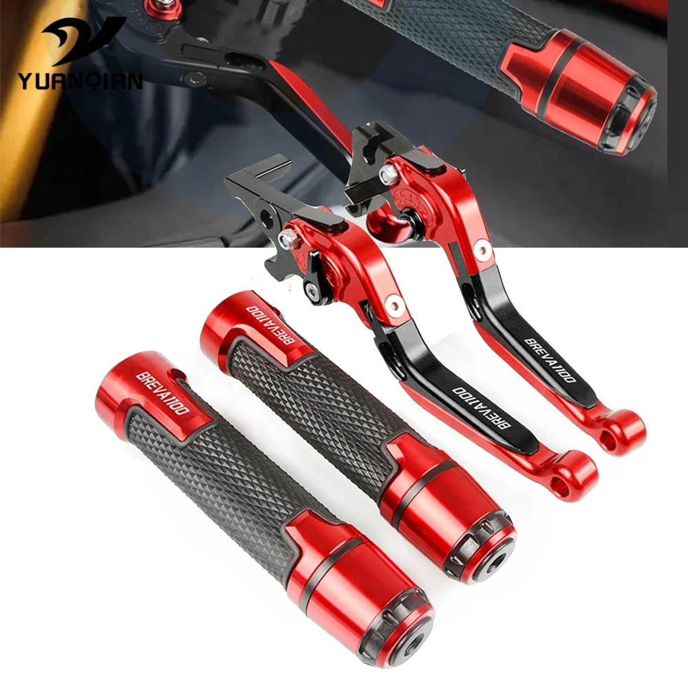 

For MOTO Guzzi BREVA 1100 2006 2007 2008 2009 2010 2011 2012 Motorcycle CNC Adjustable Brake Clutch Lever and handle grips set
