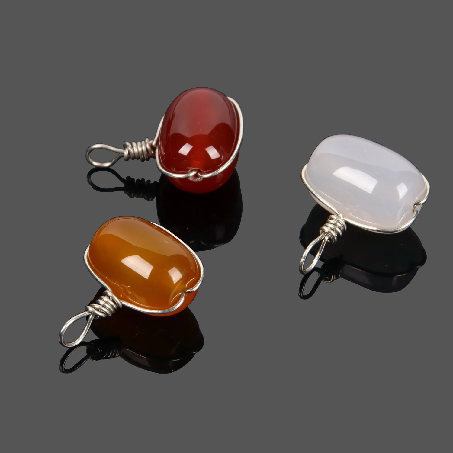 Natural Stone Yellow White Agate Carnelian Barrel shape Beads Wire Reiki Pendant Handmade for Necklace Men Women Jewelry | Украшения и