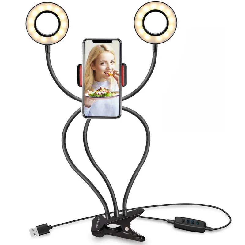 

LED Video Photography Selfie Ring Light With Long Arm Lazy Mobile Phone Holder Bracket LED Light For Youtube Live Makeup Selfie