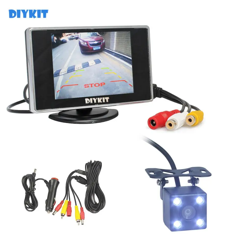 

DIYKIT 2In1 Car Parking System Kit 3.5" TFT LCD Color Rearview Display Monitor + Waterproof Reversing Backup Rear View Camera