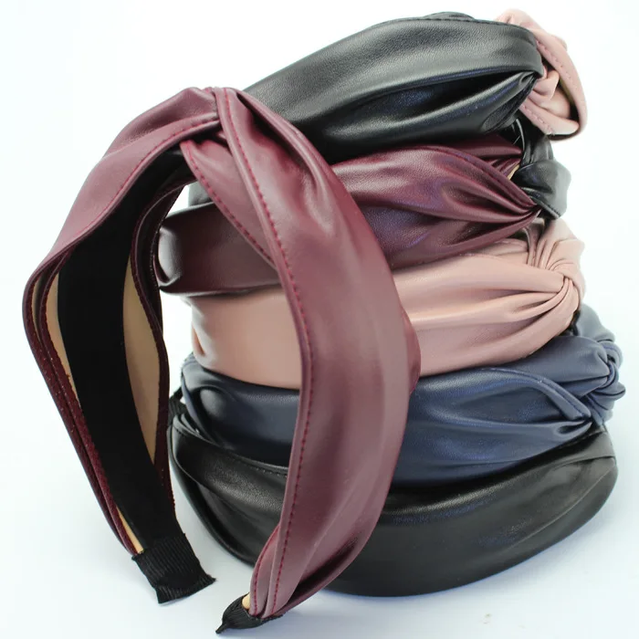 Синтетические кожаные повязки с узелком для женщин двухслойная повязка на