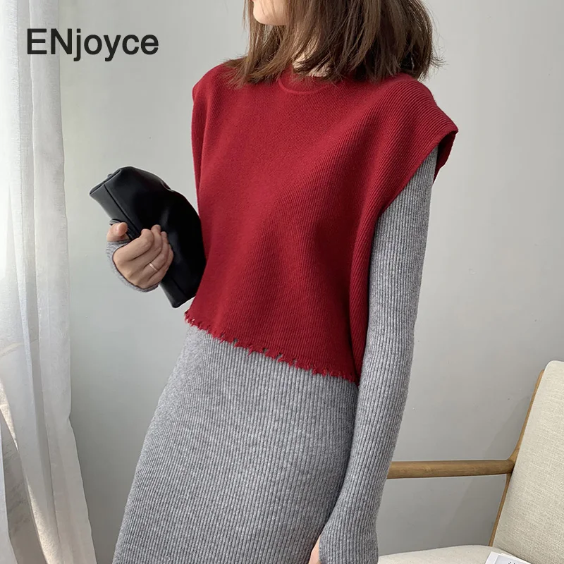 Осенний модный дизайнерский свитер с круглым вырезом женские свободные топы