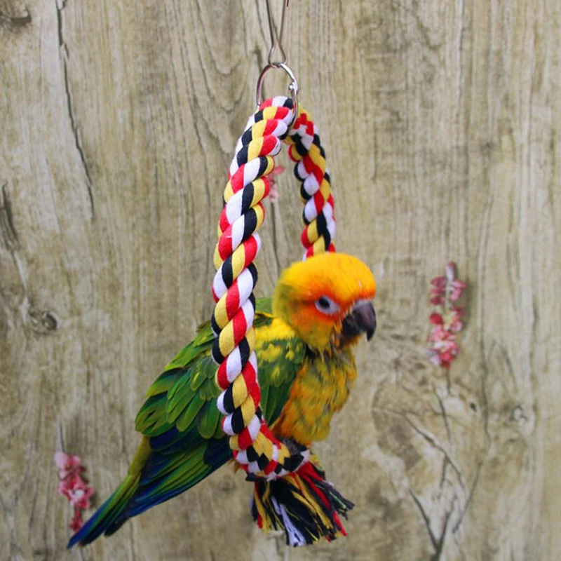 Bird Perch Toy Round Cotton Rope Chewing Bar Parrot Swing Climbing Standing Toys With Supplies|Игрушки для птиц| |