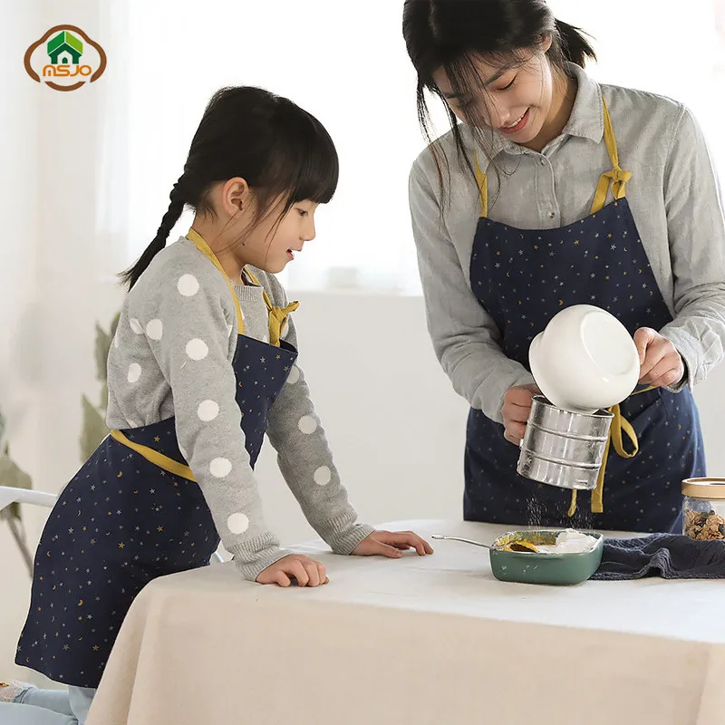 MSJO Детский фартук для взрослых хлопковый кухонный скандинавский рисунок с