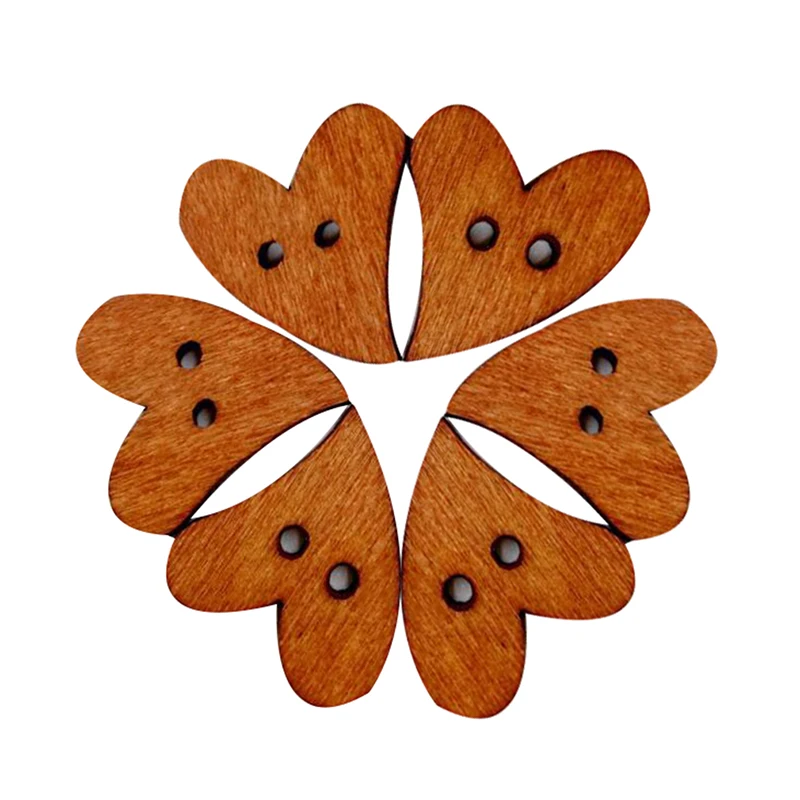 100 шт./лот фон с изображением коричневого деревянного кнопки декоративными