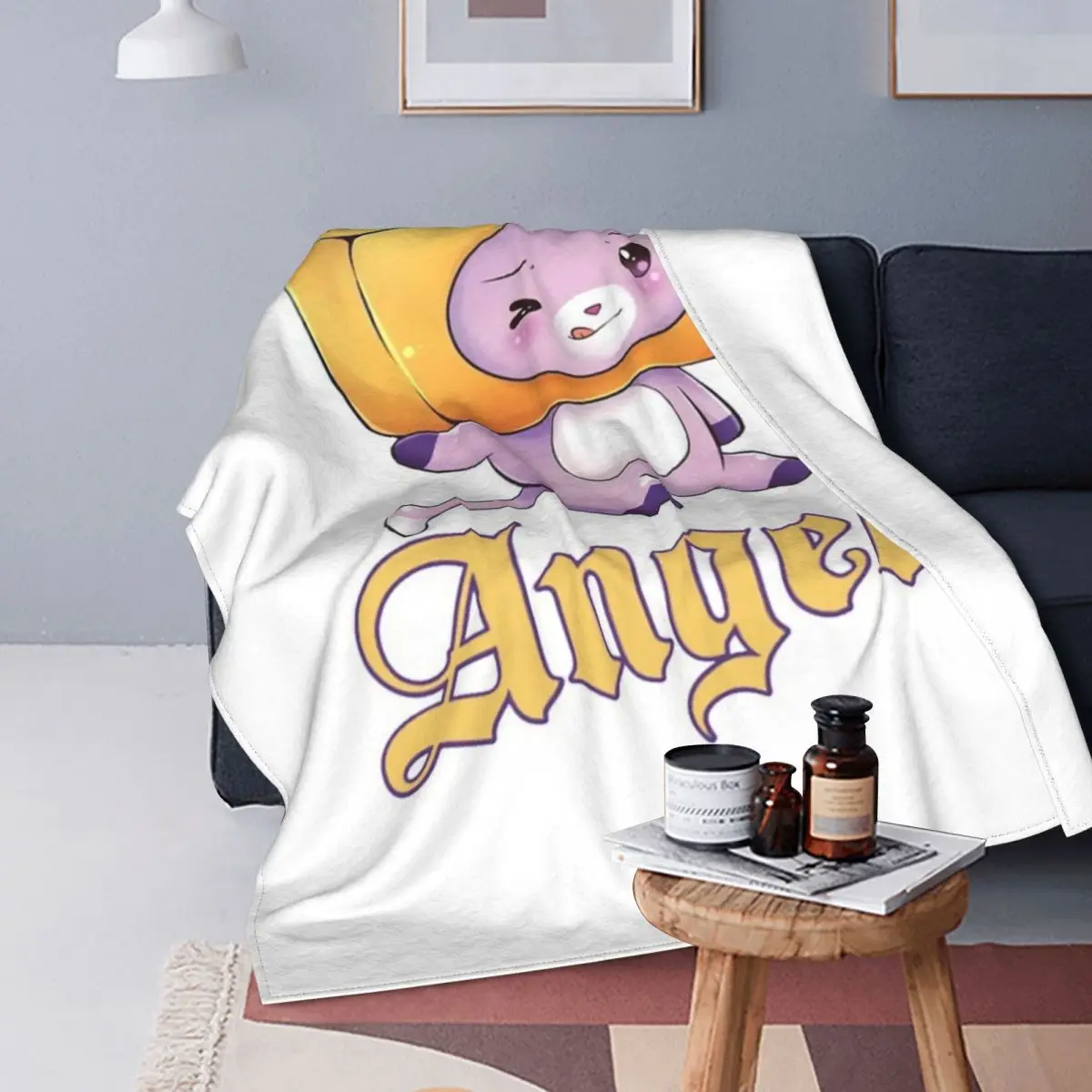

Lankybox-colcha de tela escocesa para cama, manta de lana de Ángel, 220x240