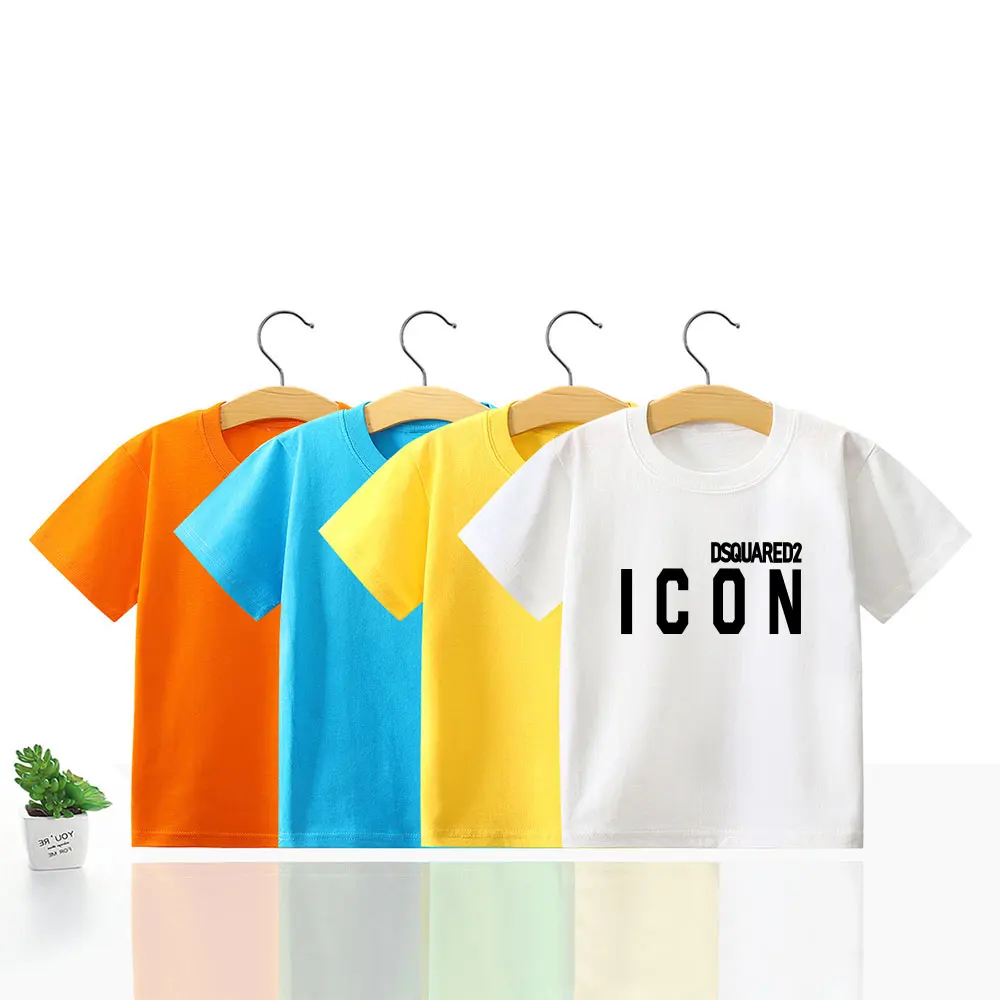 

DSQUARED2 Children's T-shirts fashion brand Printed Casual Short Sleeve Street Hip Hop Pure Cotton Round neck DSQ T-shirt
