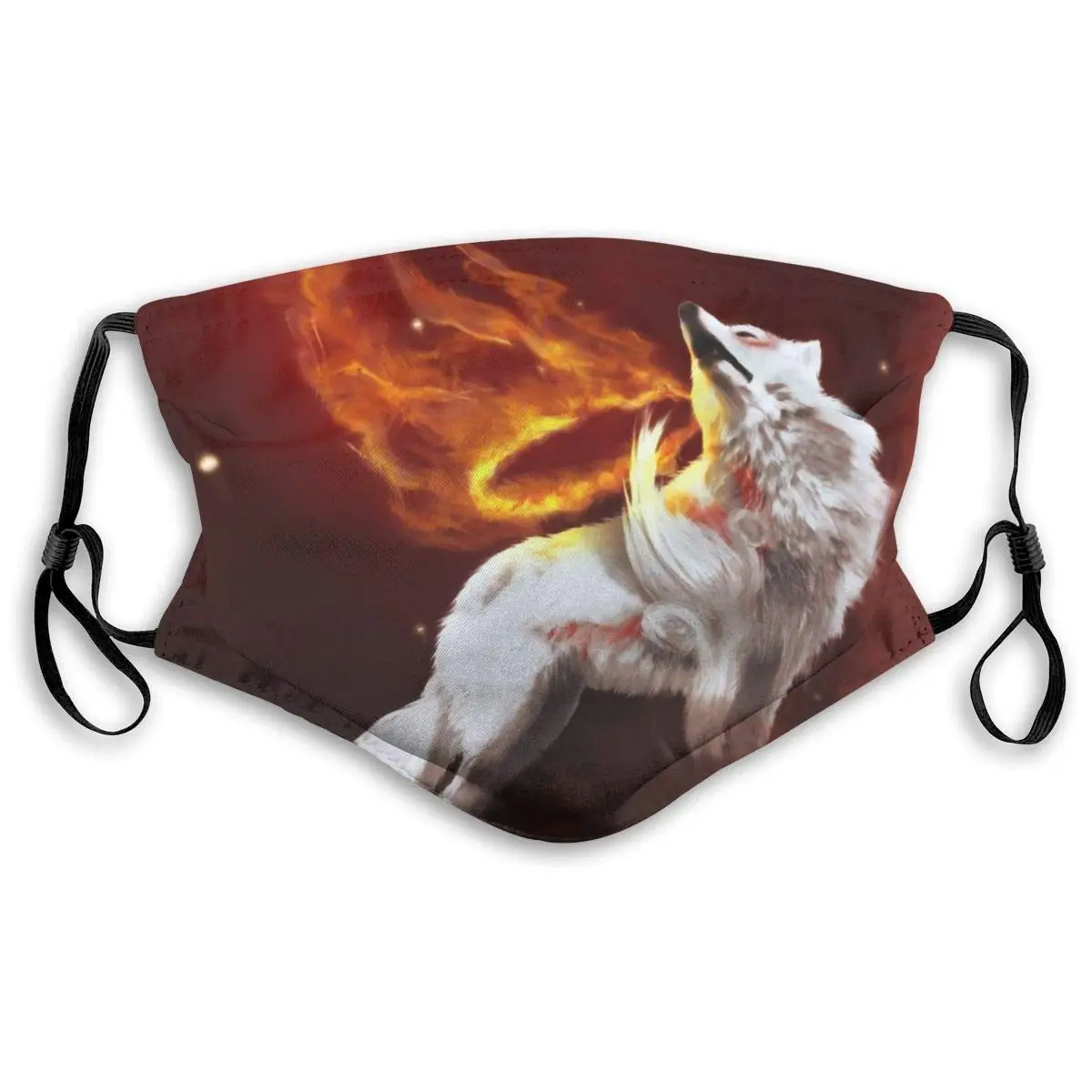 

Wolf Printed Unisex Dust Mouth cover Face cover,Black,Medium