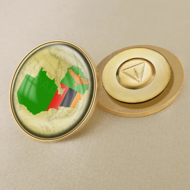 Герб Замбии замбийская карта национальный флаг эмблема брошь значки нагрудные