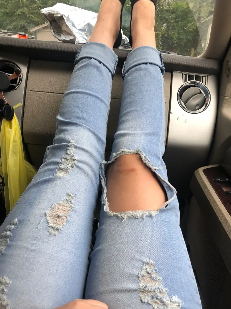 2020 Newest Hot Hole Ripped Jeans Women Pants Cool Denim Vintage Straight High Waist Casual Female Slim Fit | Женская одежда