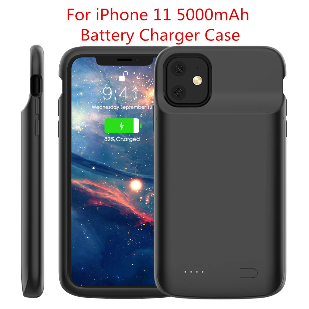For iPhone 11 Для iPhone 11 11 Pro 11 Pro Аккумулятор Max чехол 5000 мАч Внешний аккумулятор зарядное устройство чехол для iPhone 6 6s 7 8 Plus Xr X Xs Max чехол - Цвет: For iPhone 11