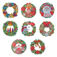 diy 5d mosaic diamond painting flower wreath kit christmas decoration for home door hanging flower wreath party supplies