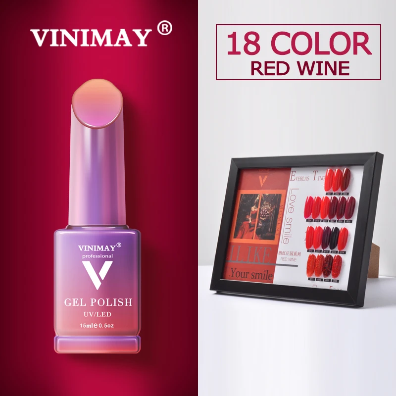 VINIMAY горячая Распродажа красный Гель лак для ногтей Полупостоянный УФ маникюра