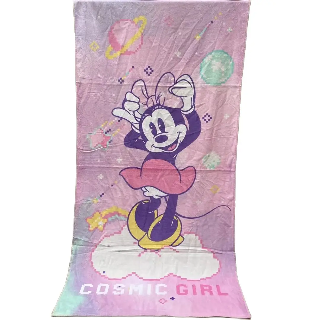 

2023 Disney Cute Minnie Mickey Mouse Simba Boys Girls Kids Bath/Beach Towel 100% Cotton 75x150cm Children Swimming Towels