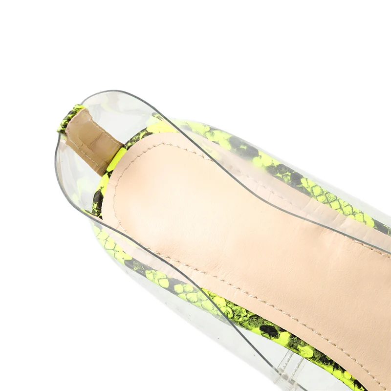 Женские сандалии из пвх на высоком каблуке 11 см размер 42 прозрачные туфли лодочки