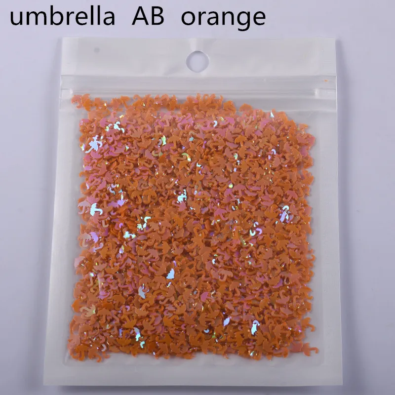 AB orange 10 г/лот новые ПВХ блестки для рукоделия зонтик формы блестки Сделай Сам одежда швейная ткань Свадебные поделки Женская одежда Аксессуары - Цвет: AB orange