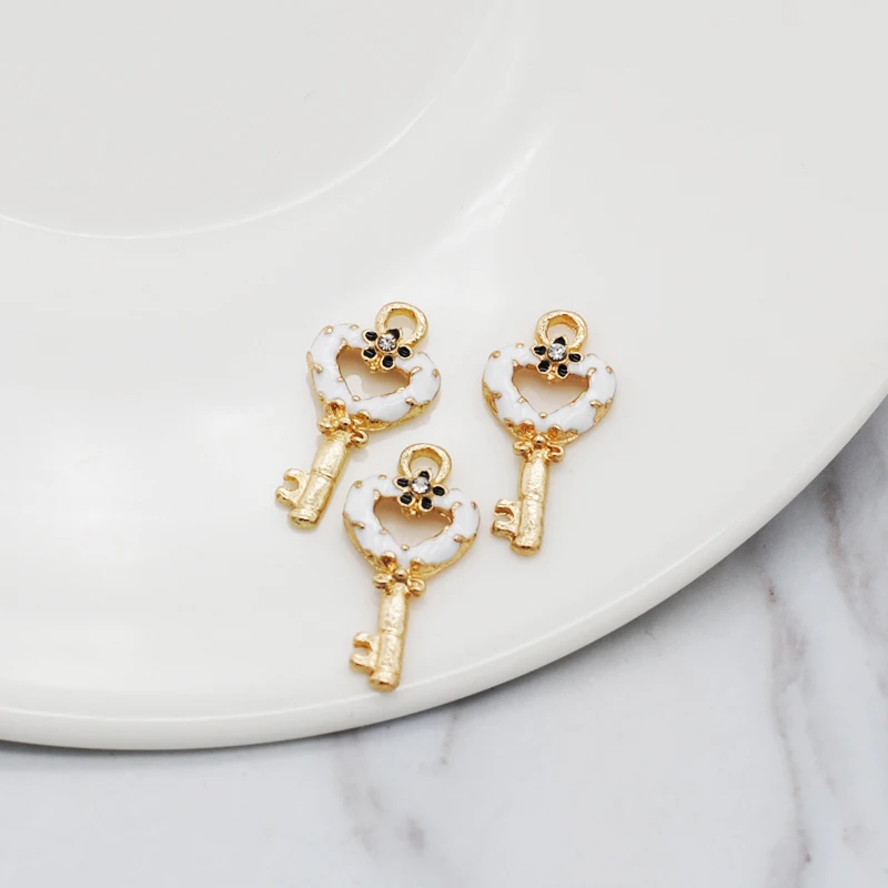 20 шт./лот подвески с каплями масла в форме цветка сердца эмалированная подвеска