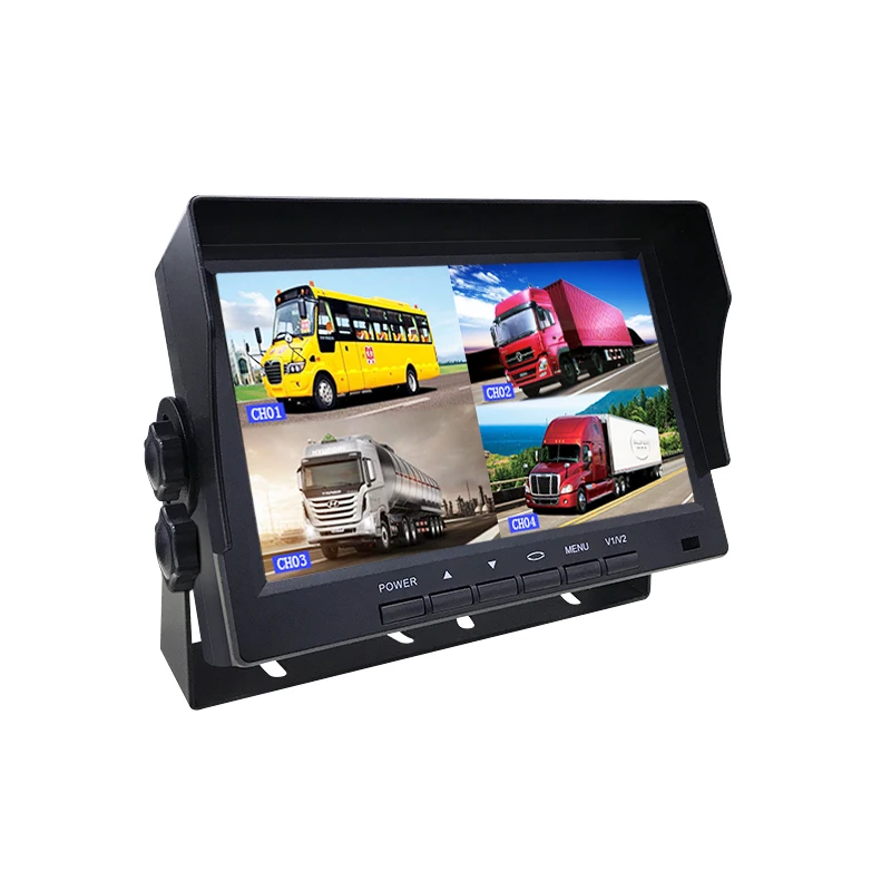 

FHD 7 inch AHD 4ch Recorder DVR Car Monitor Vehicle Truck Night Vision Rear View Camera Security Surveillance Split Screen Quad