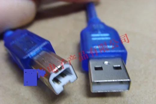 

USB data cable extension cable a male to B male high quality transparent blue cable 30cm square port