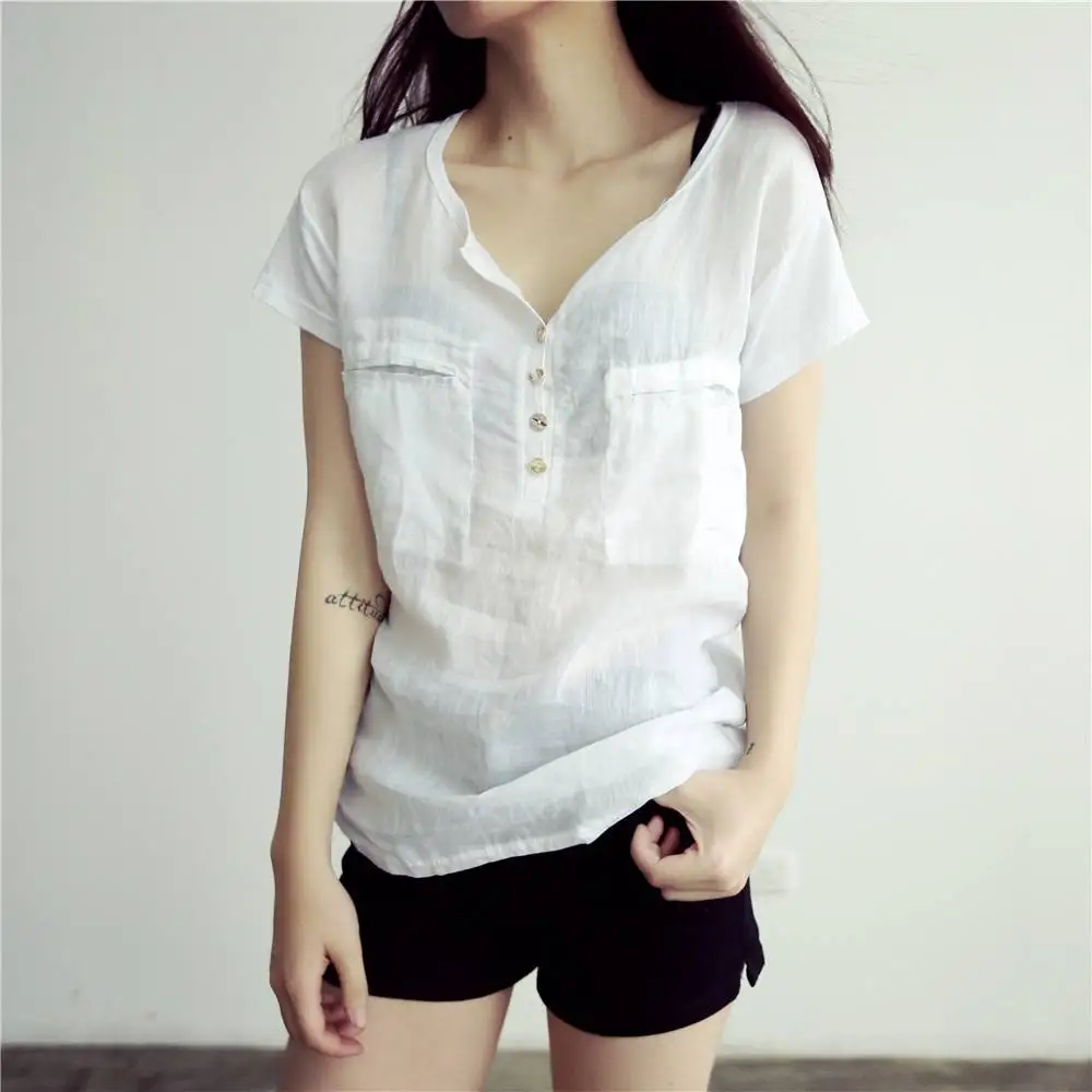 

2020 Red Women Short Sleeve Shirt Top Garment