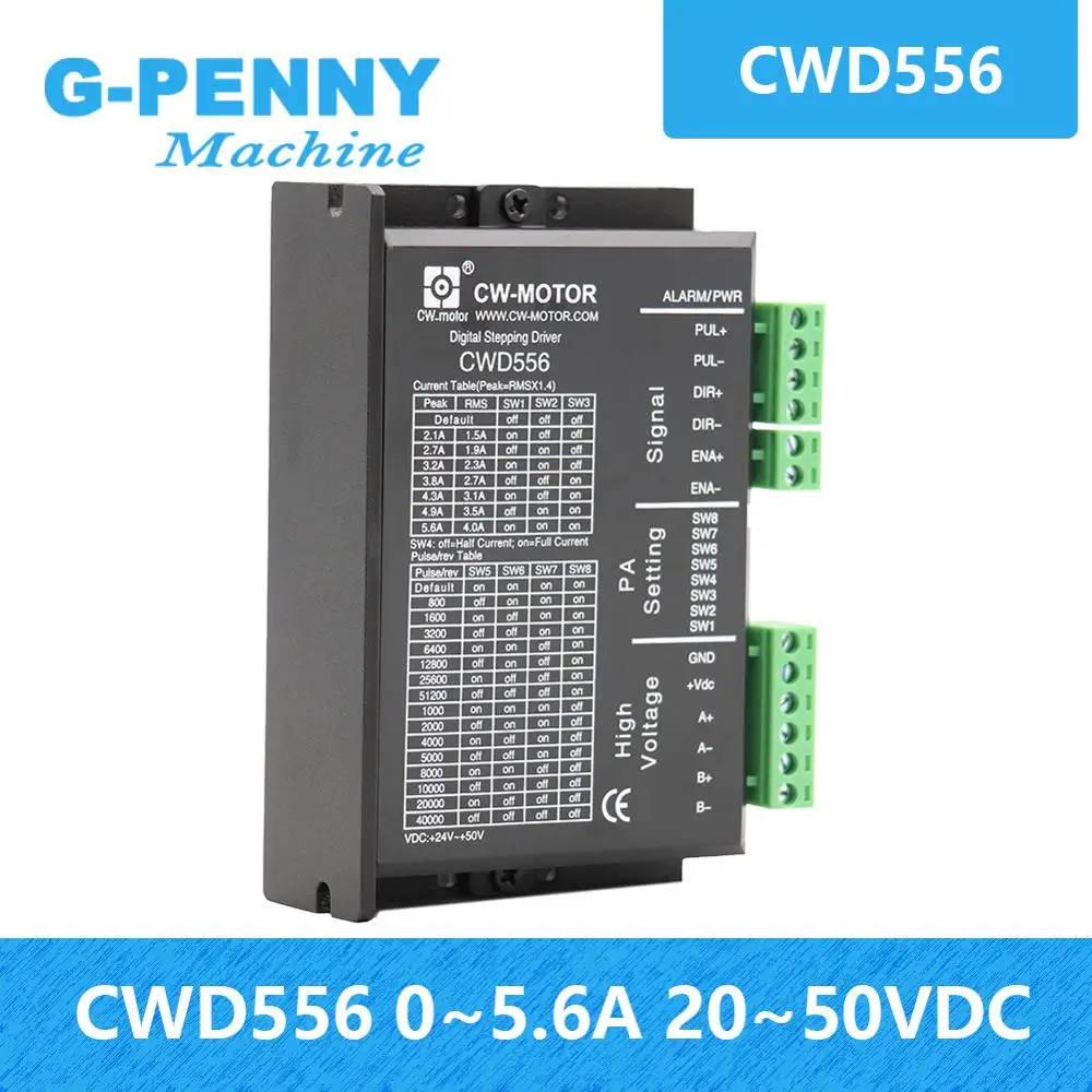 Новое поступление! Nema23/Nema34 шаговый двигатель привода 0 5.6A 20 50vDC CWD556 Драйвер