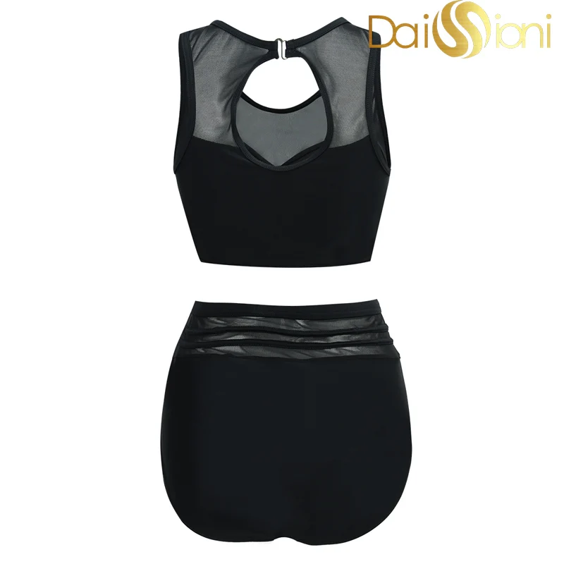 Женский купальник бикини с высокой талией однотонное сексуальное комплект