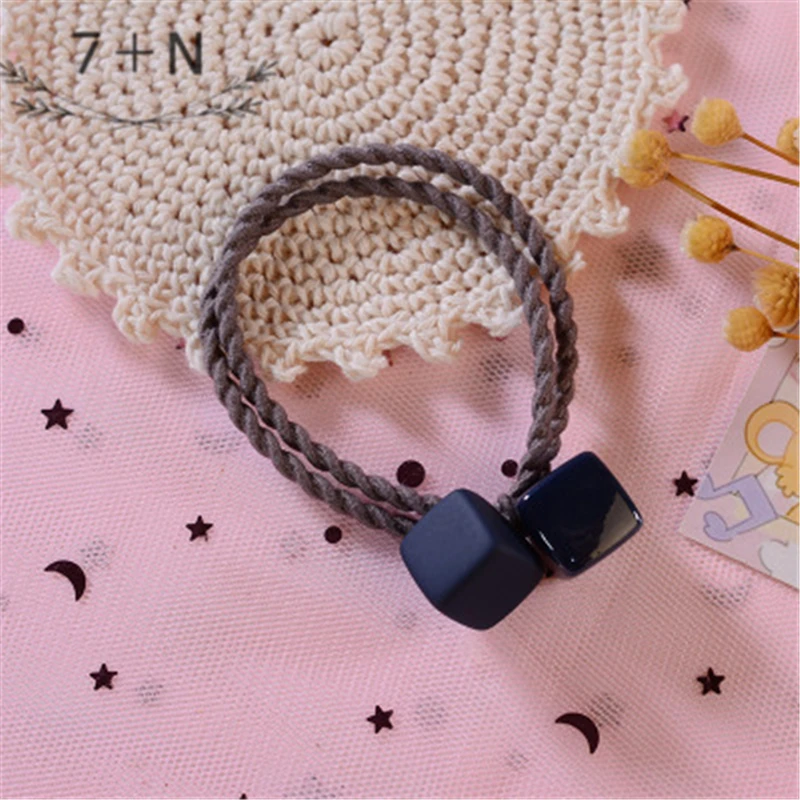 

High elastic hair rope acrylic two pieces of rubber band hair band head rope lovely small fresh hair accessories female