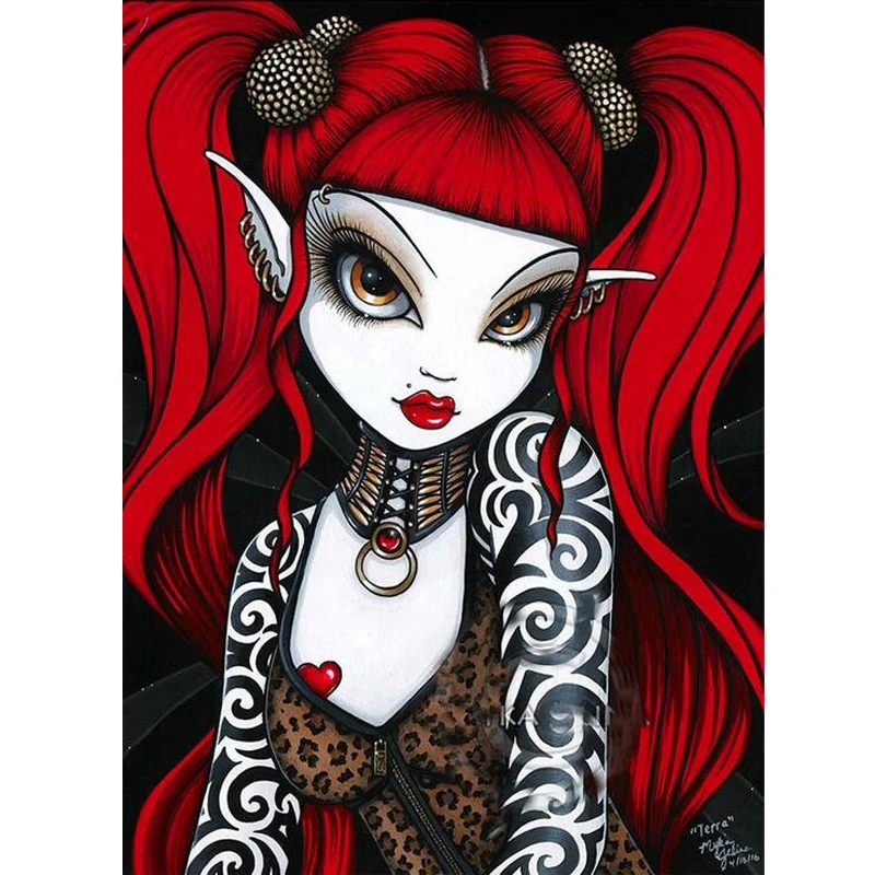 Мультяшный волшебный эльф алмазная живопись полная квадратная Круглая Мозаика