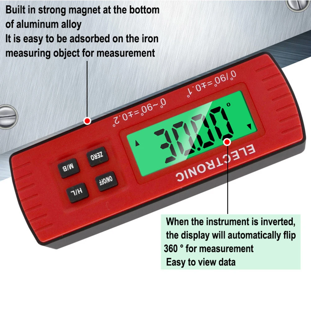 Цифровой магнитный Алюминиевый умный Инклинометр IP54 Водонепроницаемый