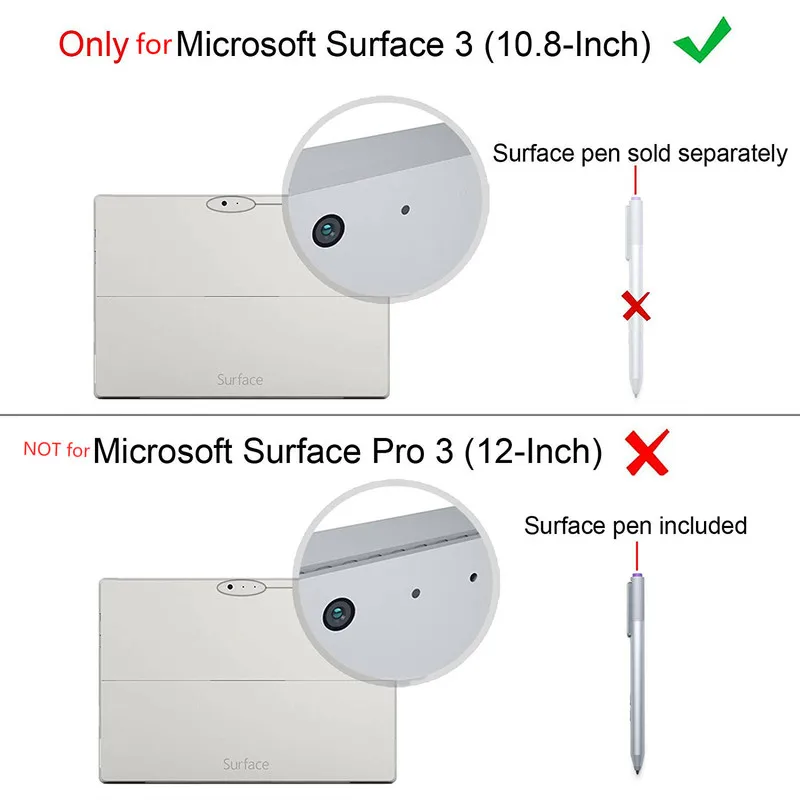 Чехол книжка из экокожи для Microsoft Surface 3 10 8 дюйма дюйма|Чехлы планшетов и