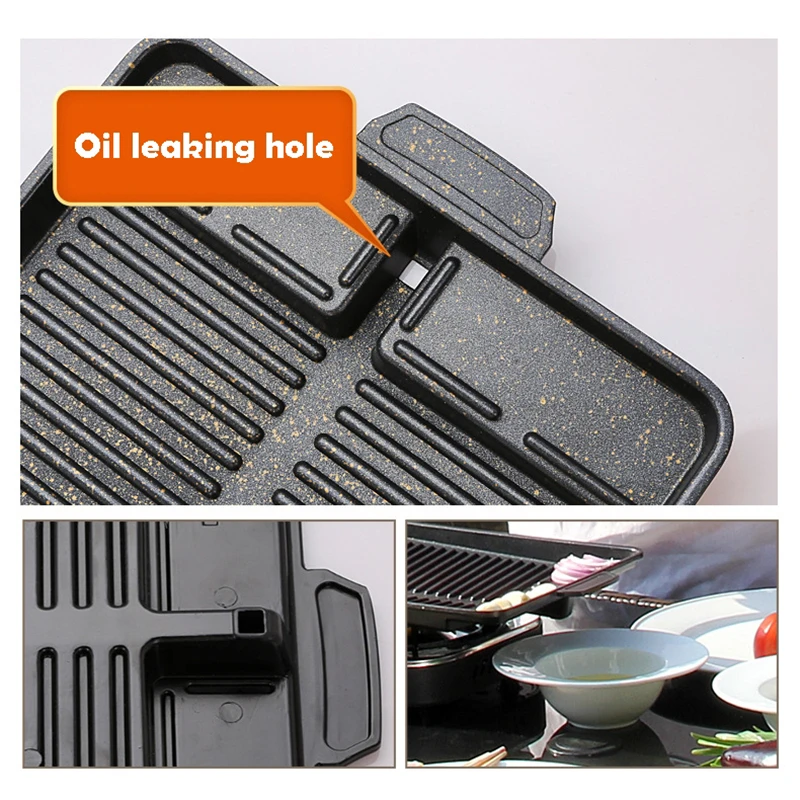 

Korean Griller Pan Bbq Grill Non-Stick Maifan Roast Pan Samgyupsal Samgyeopsal Yakiniku General Use Portable Butane Gas Stove