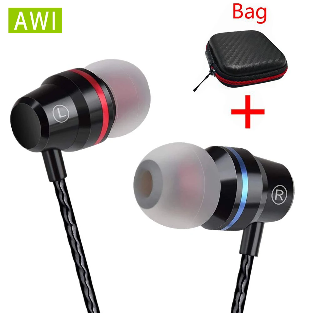 AWI M5 Super Bass Наушники с микрофоном 3 5 мм Спортивная игровая гарнитура для телефонов