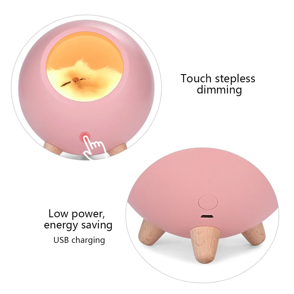 Светодиодный ночной Светильник спальный домик для кошек из затемнения