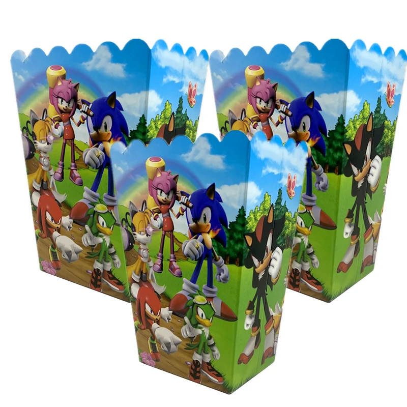 Magrise-bolsa de papel Sonic para cumplea&ntilde;os, 5 uds., bolsa de regalo para fiestas, decoraci&oacute;n para Baby Shower, adornos fiestas, 21x15x8cm-5
