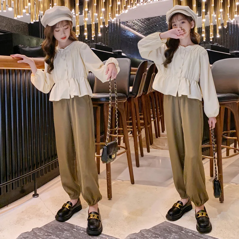 Футболка с длинным рукавом и брюки в клетку на возраст 6-12 лет | Детская одежда