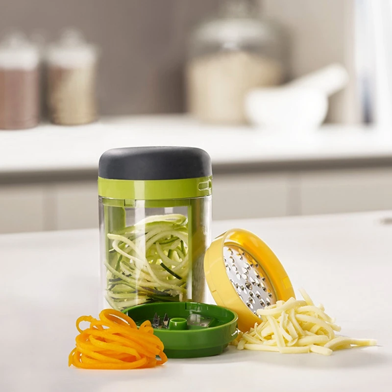 3 в 1 спиральная вращающаяся шелковая чашка чесночный пресс овощерезка домашний