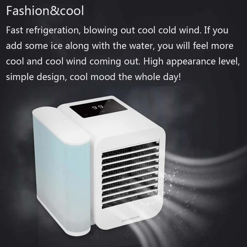 

USB Desk Mini Fan Portable Air Cooler Fan Air Conditioner Light Desktop Air Cooling Fan Humidifier Purifier For Office Bedroom