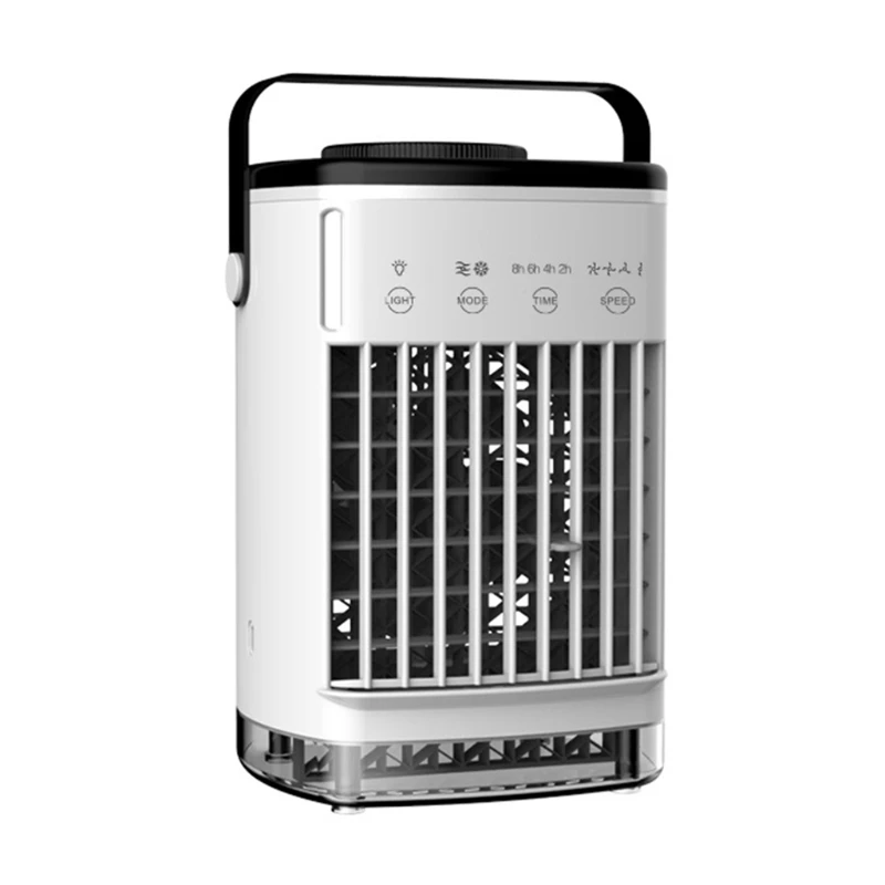 

Portable Air Conditioner Fan 4 in 1 Timing Personal Air Cooler Mini Air Conditioner with 4 Fan Speeds 7 Color LED Light