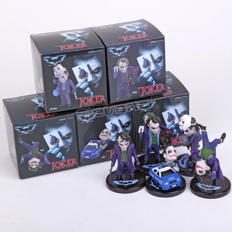 box 5 шт./компл. DC Comics Бэтмен Темный рыцарь Джокер мини коллекция фигурок из ПВХ игрушечной модели куклы - Цвет: box